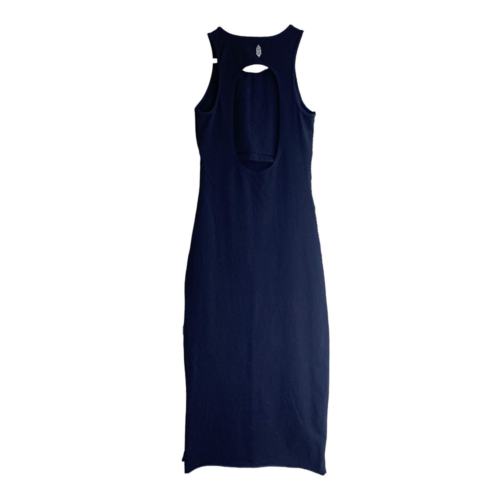 Free People Movement So Simple Dress Sz M Black Sleeveless Back Cut Out Side Sli - Picture 2 of 14